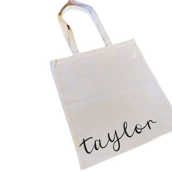 NWT Wool + Pepper Co. CUSTOM Name Cotton Tote Bag - Picture 2 of 3